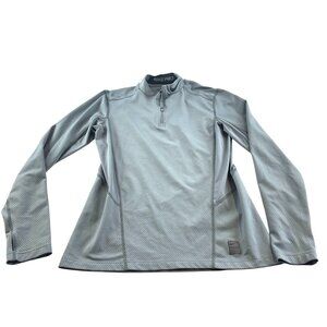 Nike Pro Women's Gray Fitted Dri-Fit 1/4 Zip Pullover Running Walking Size M